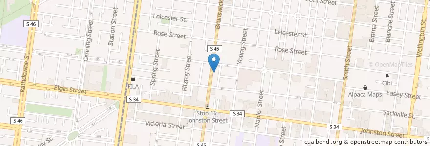 Mapa de ubicacion de Radhey Chai Bar en Avustralya, Victoria, City Of Yarra.