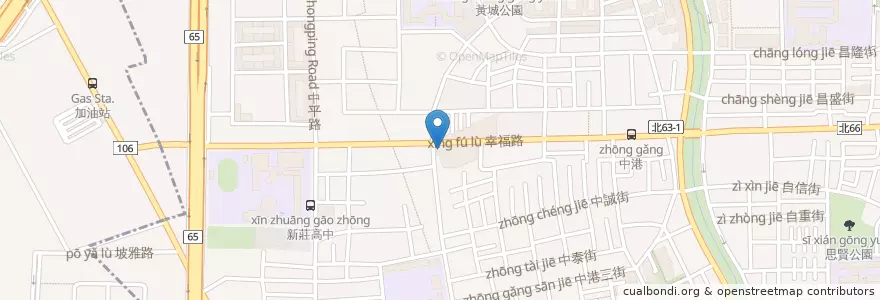 Mapa de ubicacion de Starbucks en 台湾, 新北市, 新荘区.