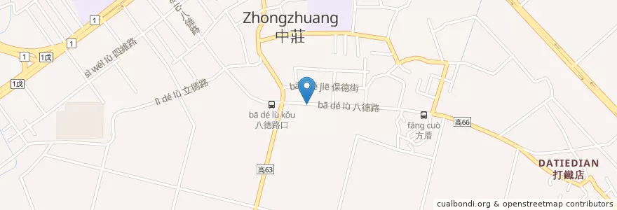 Mapa de ubicacion de 中庄分隊 en Tayvan, Kaohsiung, 大寮區.