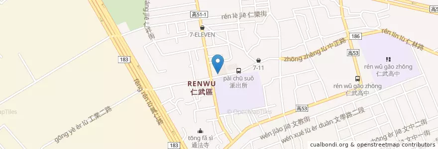 Mapa de ubicacion de 仁武分隊 en 臺灣, 高雄市, 仁武區.