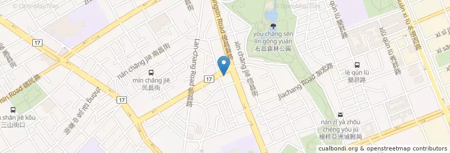 Mapa de ubicacion de 右昌分隊 en Taïwan, Kaohsiung, 楠梓區.