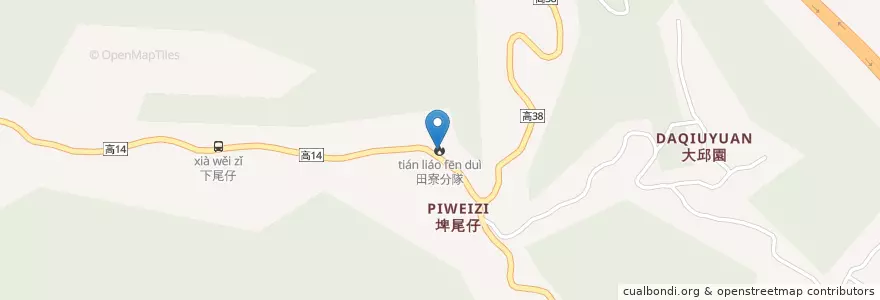 Mapa de ubicacion de 田寮分隊 en 臺灣, 高雄市, 田寮區.