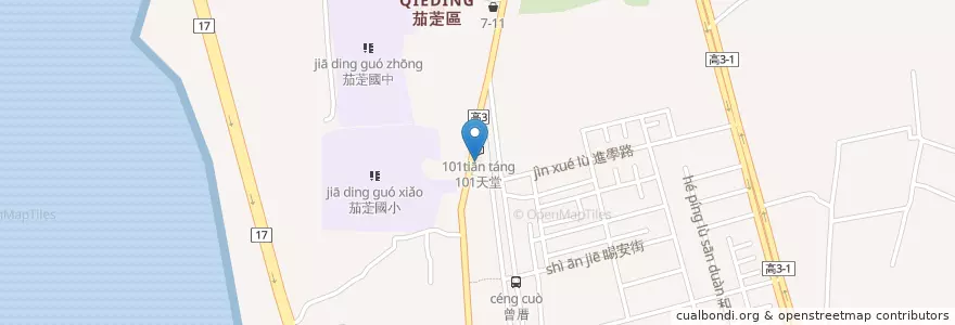 Mapa de ubicacion de 茄萣分隊 en Taiwán, Kaohsiung, 茄萣區.