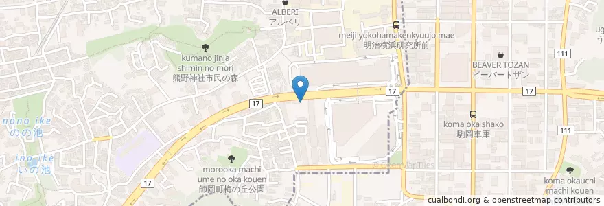 Mapa de ubicacion de 横浜家 en Giappone, Prefettura Di Kanagawa, 横浜市, 港北区, 鶴見区.