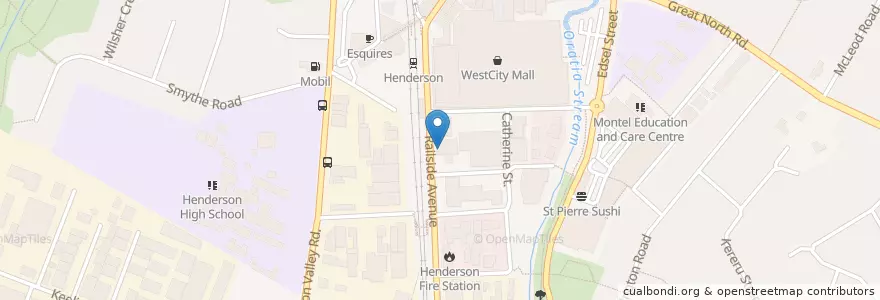 Mapa de ubicacion de Henderson RSA en Nova Zelândia, Auckland, Henderson-Massey.