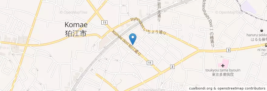 Mapa de ubicacion de ジョナサン en Japão, Tóquio, 狛江市.
