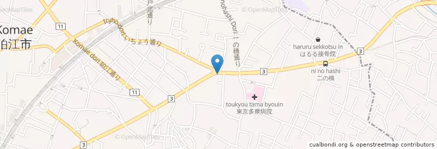 Mapa de ubicacion de 一の橋こどもの家 en Japón, Tokio, Komae.
