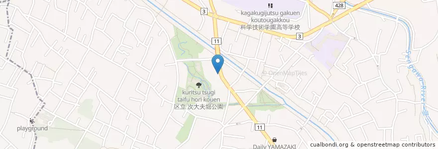Mapa de ubicacion de 맥도날드 en 일본, 도쿄도, 世田谷区.
