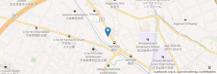 Mapa de ubicacion de デニーズ en Japan, 東京都, 世田谷区.
