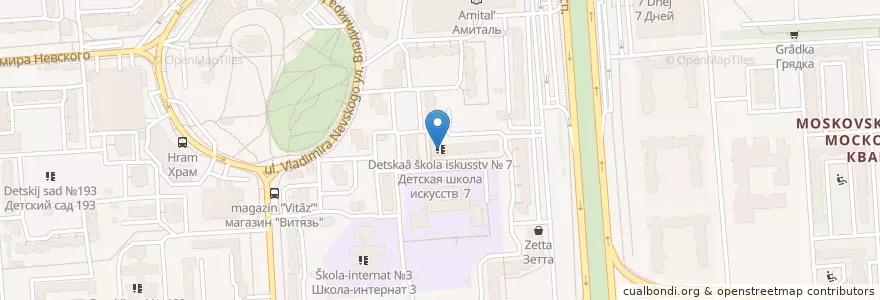 Mapa de ubicacion de Детская школа искусств № 7 en Russland, Föderationskreis Zentralrussland, Oblast Woronesch, Городской Округ Воронеж.