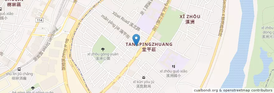 Mapa de ubicacion de 麵麵聚到熱炒 en Taiwan, 新北市, 樹林區.
