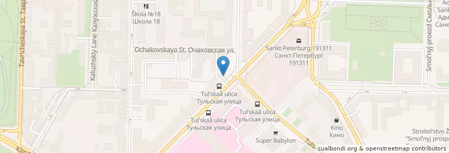 Mapa de ubicacion de Sberbank en Russia, Northwestern Federal District, Leningrad Oblast, Saint Petersburg, Центральный Район, Округ Смольнинское.