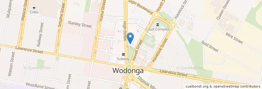 Mapa de ubicacion de Garden Gove en Australie, Victoria, City Of Wodonga.