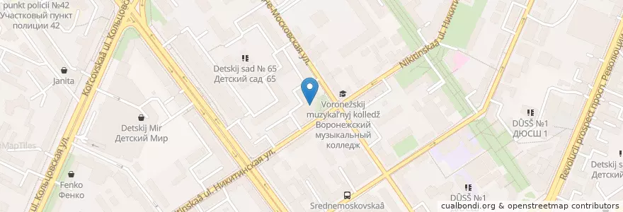 Mapa de ubicacion de Детская художественная школа en Rússia, Distrito Federal Central, Oblast De Voronej, Городской Округ Воронеж.