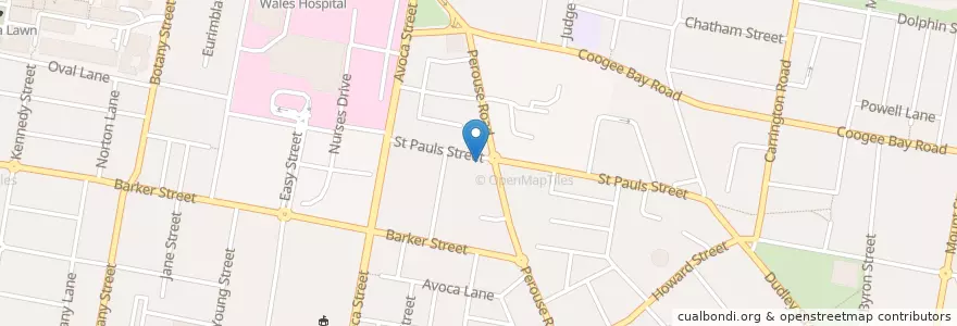 Mapa de ubicacion de Cafe Shenken en Australie, Nouvelle Galles Du Sud, Sydney, Randwick City Council.