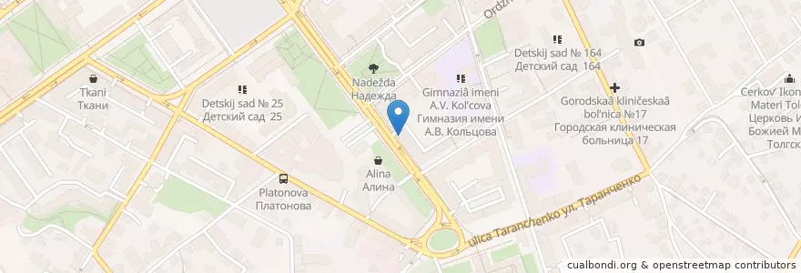 Mapa de ubicacion de Subway en Россия, Центральный Федеральный Округ, Воронежская Область, Городской Округ Воронеж.