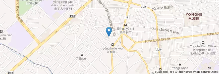 Mapa de ubicacion de 鍋大俠日式石頭火鍋 en Taiwan, 新北市, 永和區.
