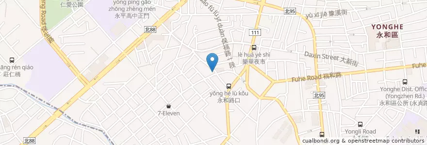 Mapa de ubicacion de 85度C en تایوان, 新北市, 永和區.