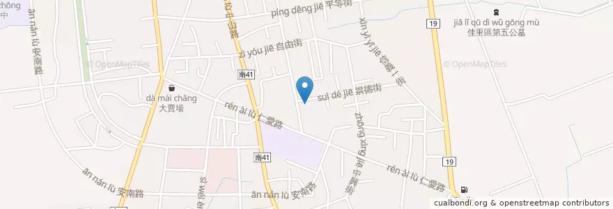 Mapa de ubicacion de 青龍宮 en 台湾, 台南市, 佳里区.