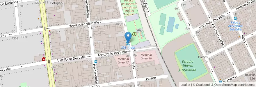 Mapa de ubicacion de 298 - Irala en Argentine, Ciudad Autónoma De Buenos Aires, Comuna 4, Buenos Aires.