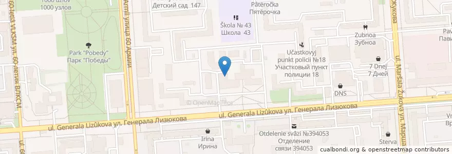 Mapa de ubicacion de Медицинский центр «Здоровый ребёнок» en Russia, Central Federal District, Voronezh Oblast, Voronezh.