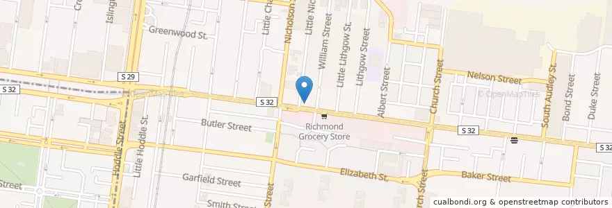 Mapa de ubicacion de Phoenix Restaurant and Bar en استرالیا, Victoria, City Of Yarra.