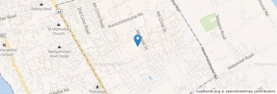 Mapa de ubicacion de Navatkudah East en ශ්‍රී ලංකාව இலங்கை, கிழக்கு மாகாணம், மட்டக்களப்பு மாவட்டம், Manmunai North Ds Division, Navatkudah East.