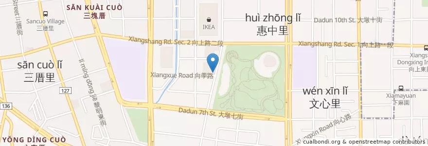 Mapa de ubicacion de 多拿之咖啡 en 臺灣, 臺中市, 南屯區.