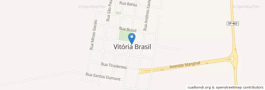Mapa de ubicacion de Vitória Brasil en Бразилия, Юго-Восточный Регион, Сан-Паулу, Região Geográfica Intermediária De São José Do Rio Preto, Região Imediata De Jales, Vitória Brasil.