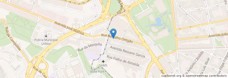 Mapa de ubicacion de Hamburgueria do Bairro en البرتغال, Área Metropolitana De Lisboa, Lisboa, Grande Lisboa, لشبونة, Avenidas Novas.