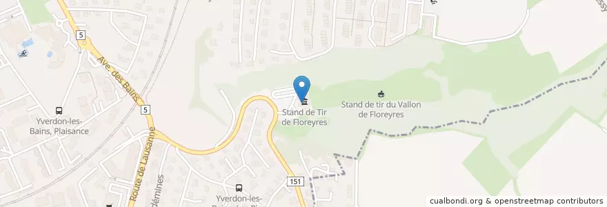 Mapa de ubicacion de Restaurant du Stand en سويسرا, فود, District Du Jura-Nord Vaudois, Yverdon-Les-Bains.