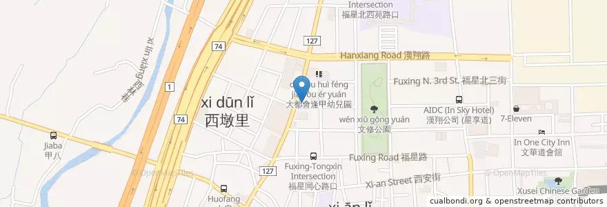 Mapa de ubicacion de 就醬子烤吧 en Taiwán, Taichung, 西屯區.