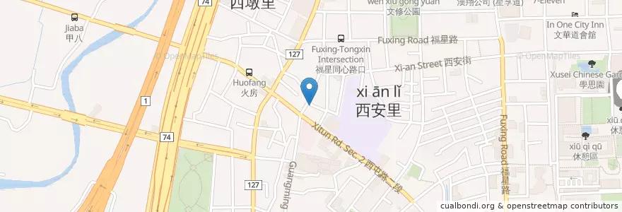 Mapa de ubicacion de 隆興宮 en Тайвань, Тайчжун, 西屯區.
