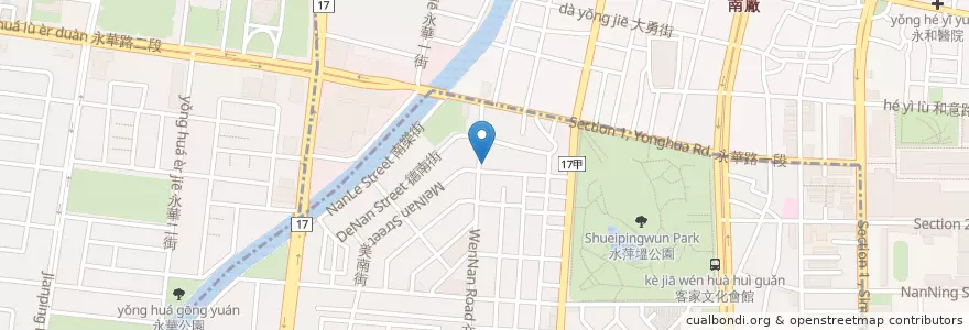 Mapa de ubicacion de 三媽臭臭鍋 en Тайвань, Тайнань, 中西區.