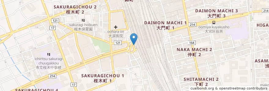 Mapa de ubicacion de 大宮駅西口バスターミナル en Japon, Préfecture De Saitama, さいたま市, 大宮区.