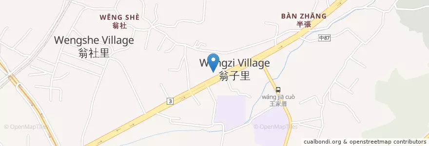 Mapa de ubicacion de 阿蘭炒麵 en Taiwan, Taichung, Fengyuan District.