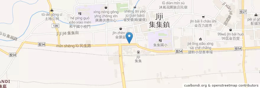 Mapa de ubicacion de 吉村食堂 en Taiwán, Provincia De Taiwán, Condado De Nantou, 集集鎮.