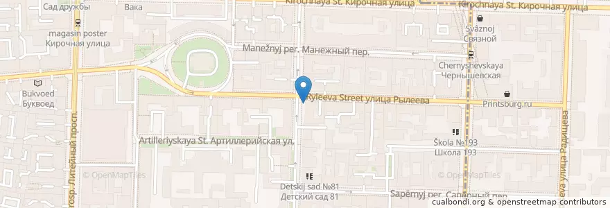 Mapa de ubicacion de Росмед Плюс en Russie, District Fédéral Du Nord-Ouest, Oblast De Léningrad, Saint-Pétersbourg, Центральный Район, Литейный Округ.