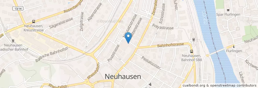 Mapa de ubicacion de 8212 Neuhausen am Rheinfall 1 en Schweiz/Suisse/Svizzera/Svizra, Zürich, Bezirk Andelfingen.