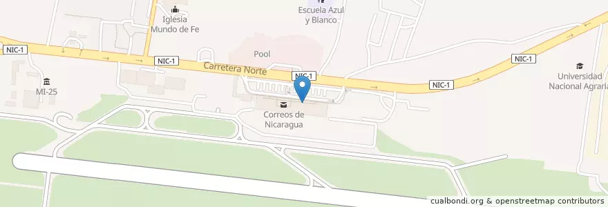 Mapa de ubicacion de Nicaragua rent a car en نیکاراگوئه, Departamento De Managua, Managua (Municipio).