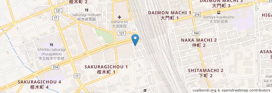 Mapa de ubicacion de マクドナルド en 日本, 埼玉県, さいたま市, 大宮区.