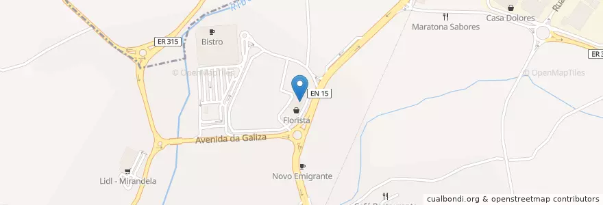 Mapa de ubicacion de Museu dos Sabores.Come en 葡萄牙, 北部大區, Bragança, Terras De Trás-Os-Montes, Mirandela, Mirandela.