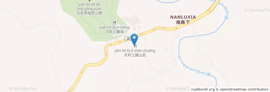Mapa de ubicacion de 見和土雞山莊 en Taiwan, Kaohsiung, Distretto Di Tianliao.