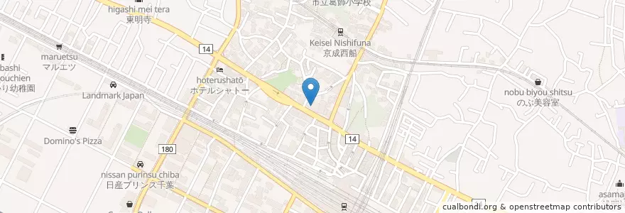 Mapa de ubicacion de みずほ en Japonya, 千葉県, 船橋市.