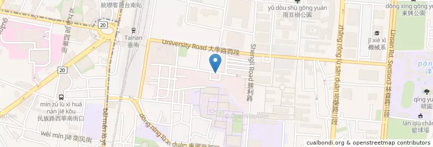 Mapa de ubicacion de 品都燒烤 en 臺灣, 臺南市, 東區.