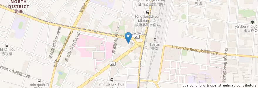 Mapa de ubicacion de 爭鮮壽司 en 台湾, 台南市, 中西区.