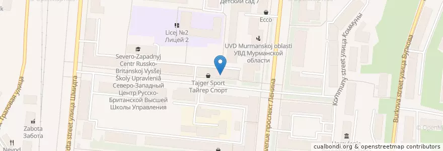 Mapa de ubicacion de Пивная Карта en Rusia, Северо-Западный Федеральный Округ, Мурманская Область, Городской Округ Мурманск.