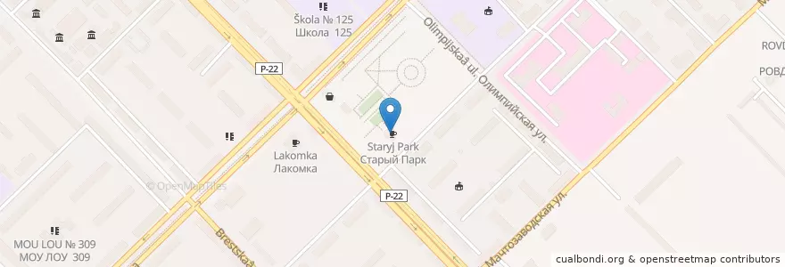 Mapa de ubicacion de Старый Парк en Rusia, Южный Федеральный Округ, Volgogrado, Городской Округ Волгоград.