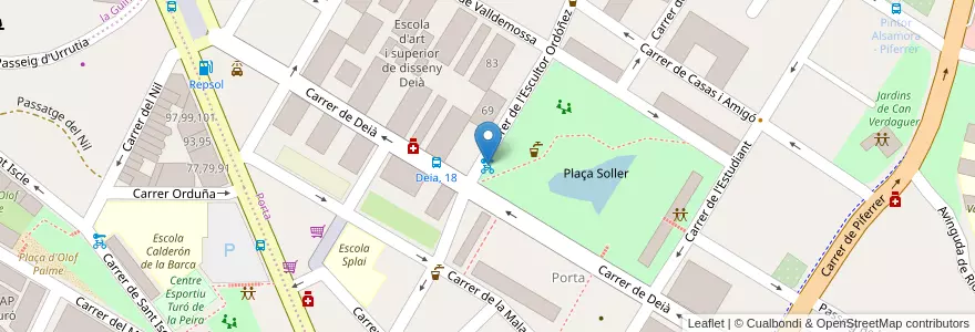 Mapa de ubicacion de 299 - Carrer de l'Escultor Ordóñez 55 en إسبانيا, كتالونيا, برشلونة, بارسلونس, Barcelona.