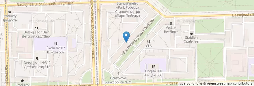 Mapa de ubicacion de Unident en Rusia, Северо-Западный Федеральный Округ, Ленинградская Область, Санкт-Петербург, Московский Район.